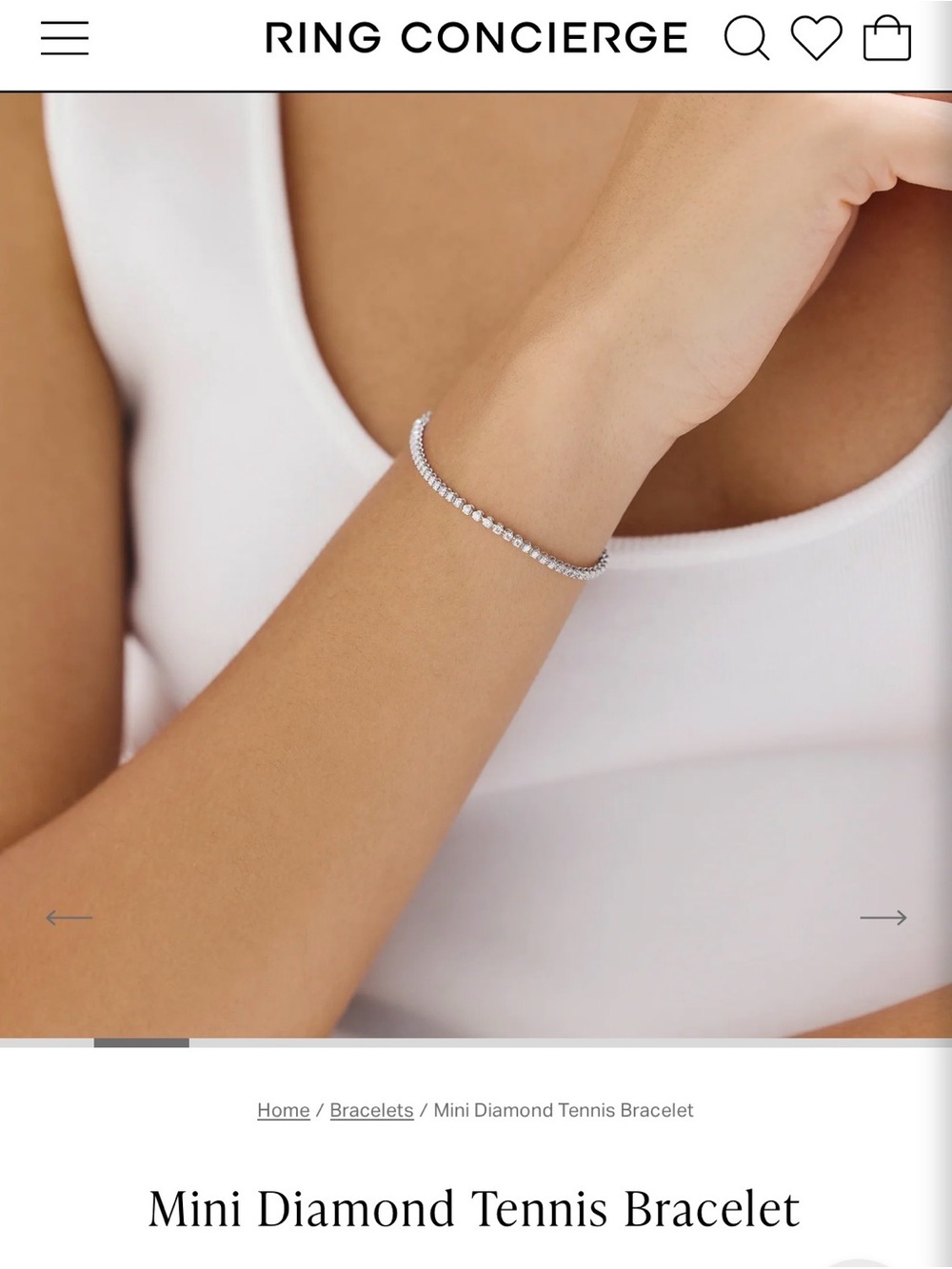 Ring Concierge Mini Diamond Tennis Bracelet - 14k White gold